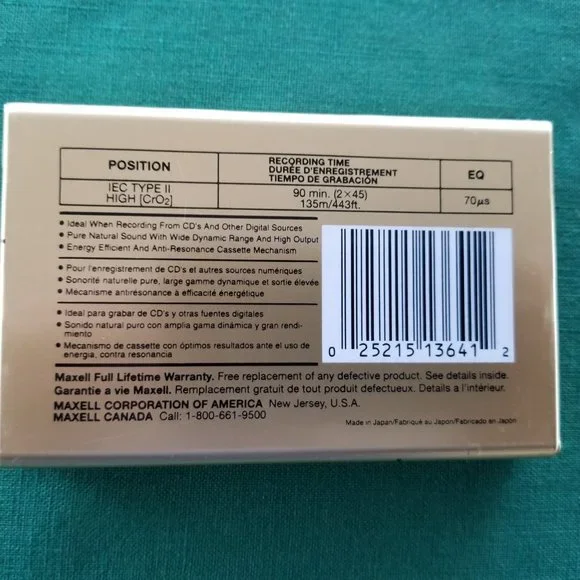 2 Maxell XLII IEC Type II 90 Min. High Bias Audio Cassette Tapes - Picture 7 of 7